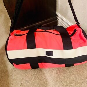 PINK Victoria's Secret hot pink and Black Travel Bag
